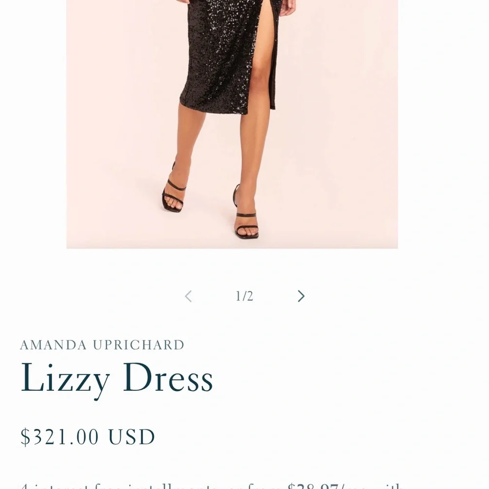 Amanda Uprichard Black Sequin Lizzy Dress - Picture 4 of 7